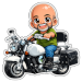 Bald Guy On A Bike logo
